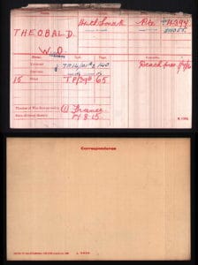Medal Rolls Index Card for William Oswald Theobald